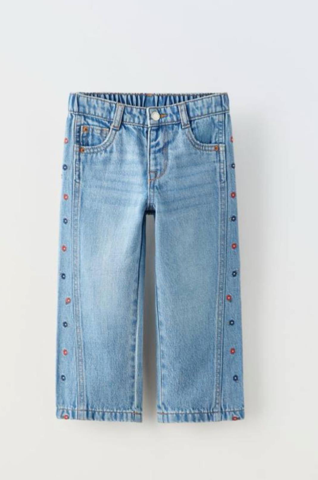 Nakışlı kız çocuk jean 
