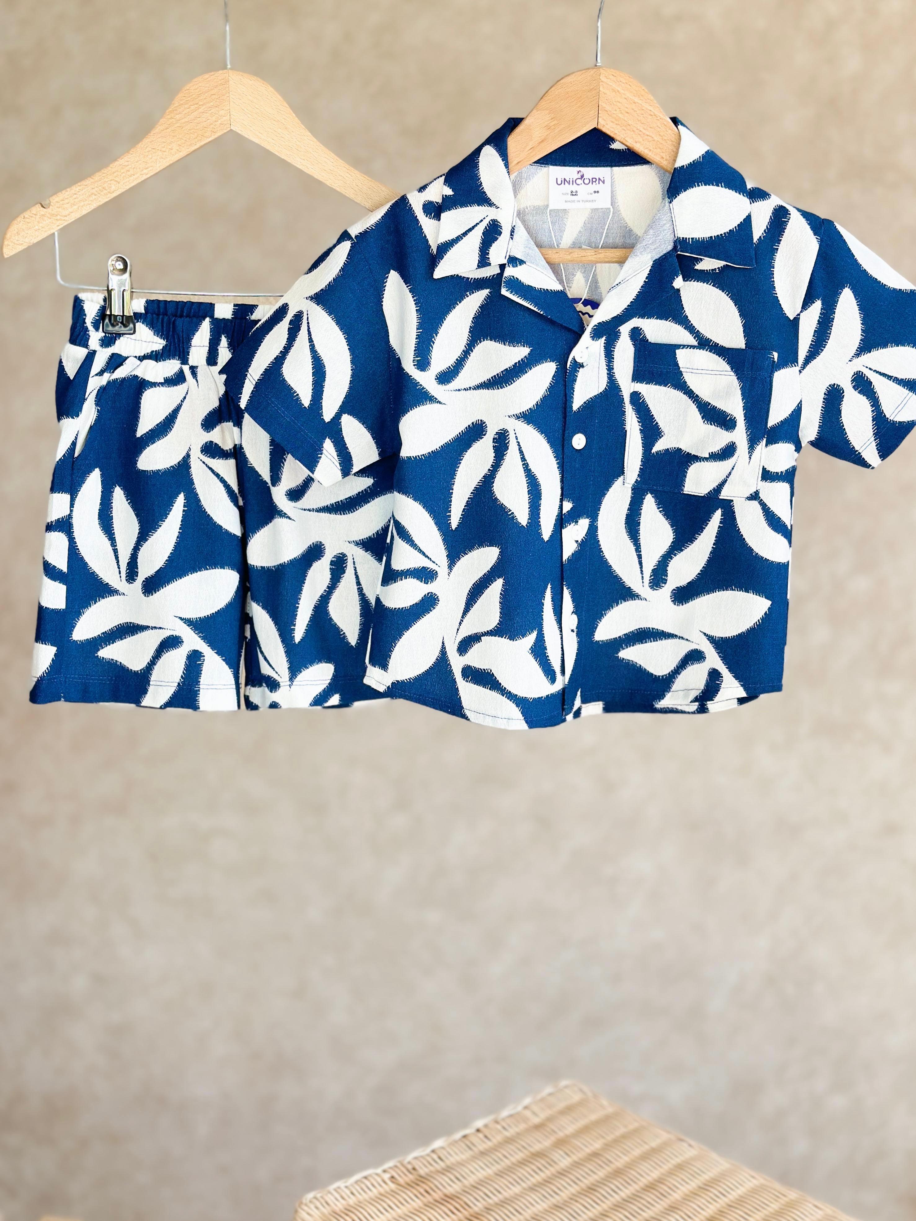 Palmiye lacivert bayramlık takım