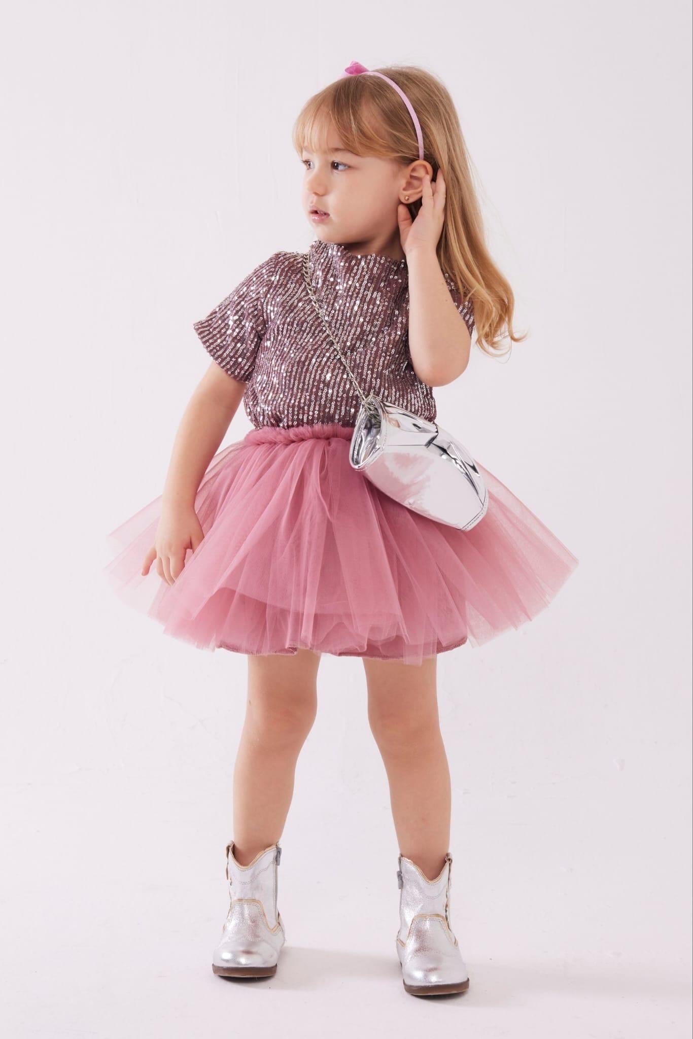 Payetli tütü elbise pembe