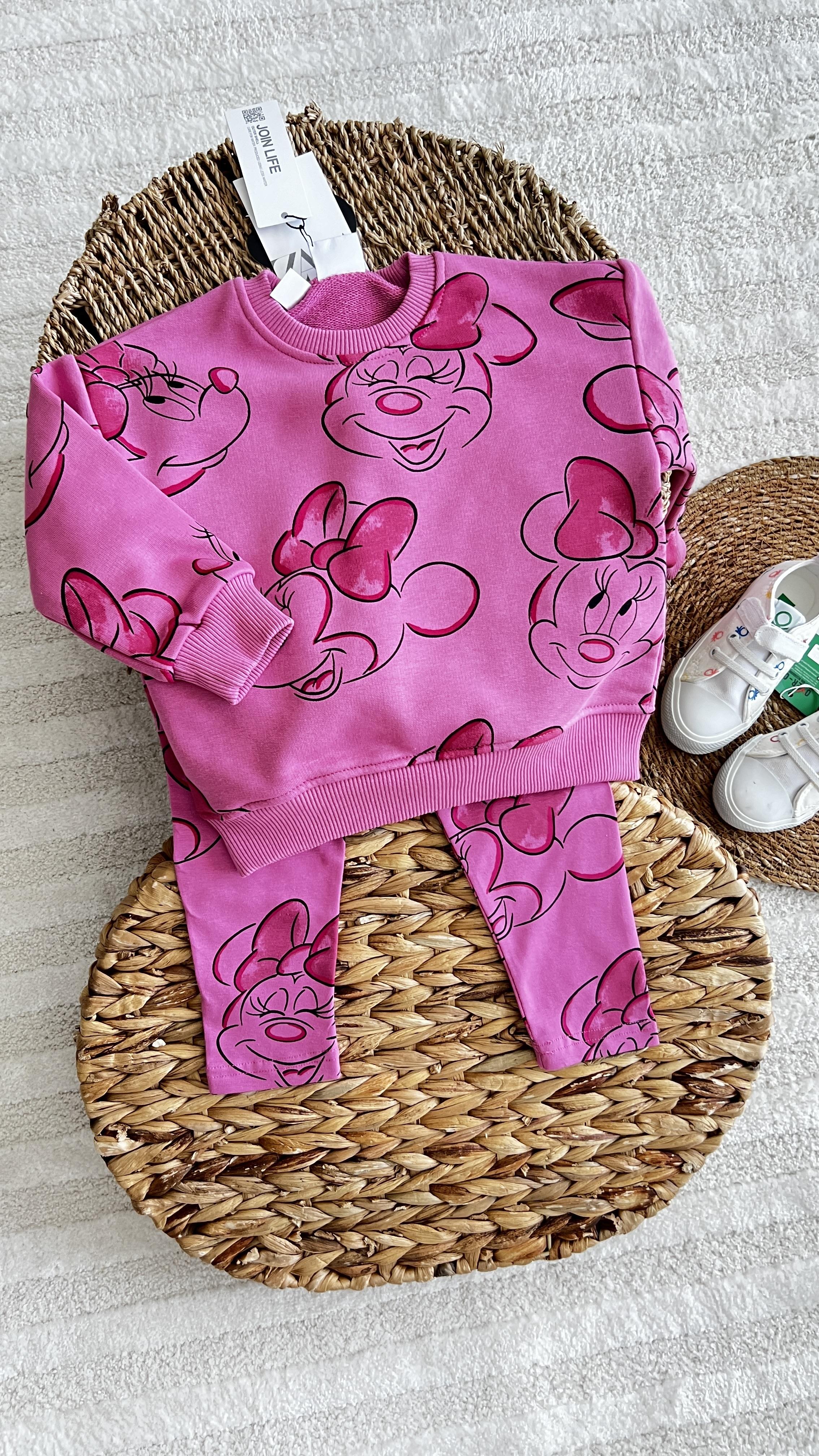 Pembe Mickey tayt takım