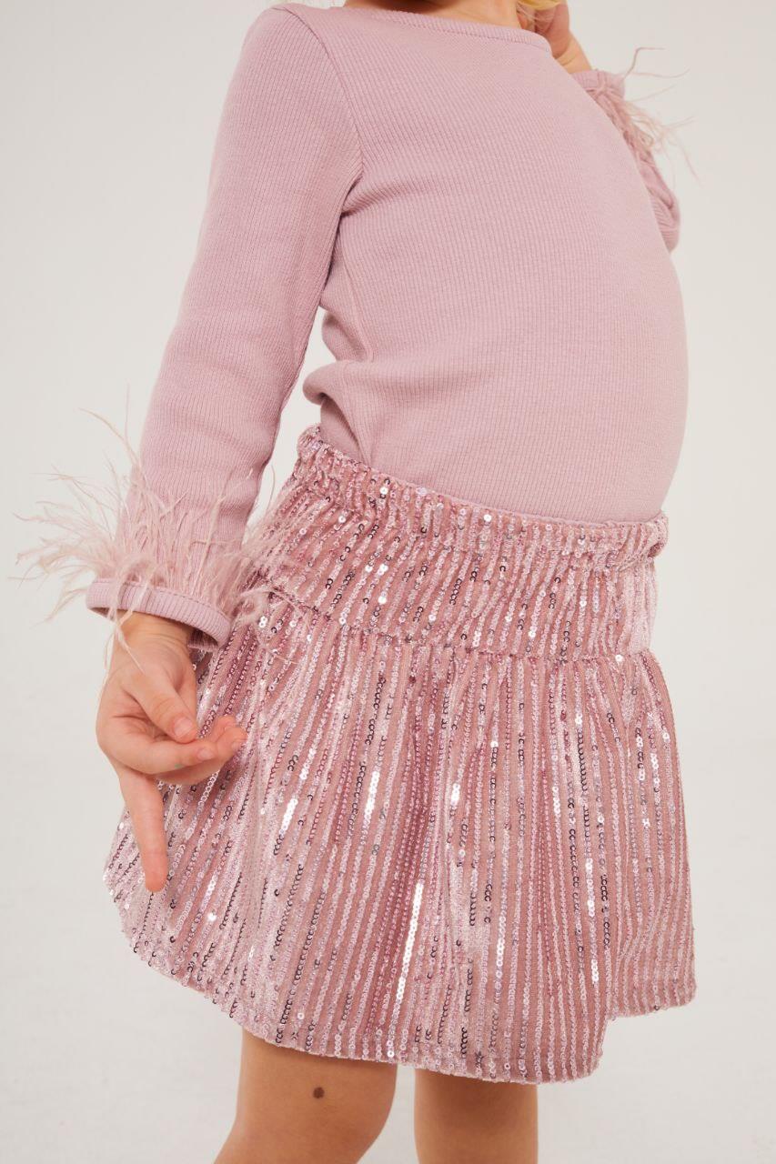 Pudra payetli etek takım 