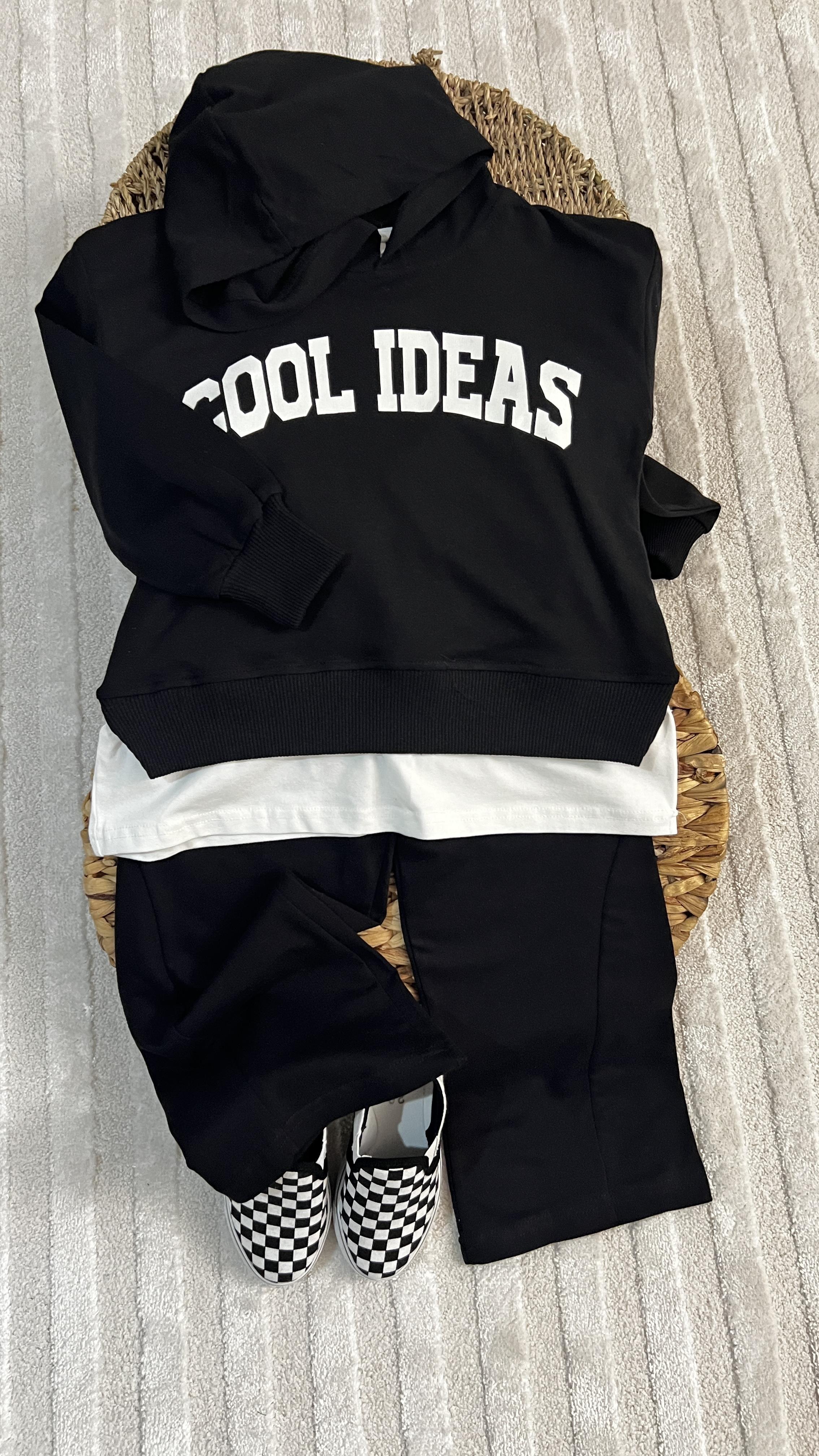 Siyah  kapsonlu  alt üst takım 