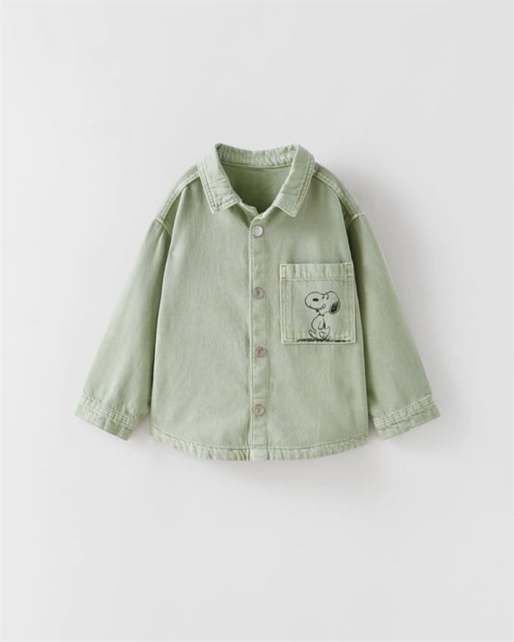 Snopy baskılı ince denim ceket 
