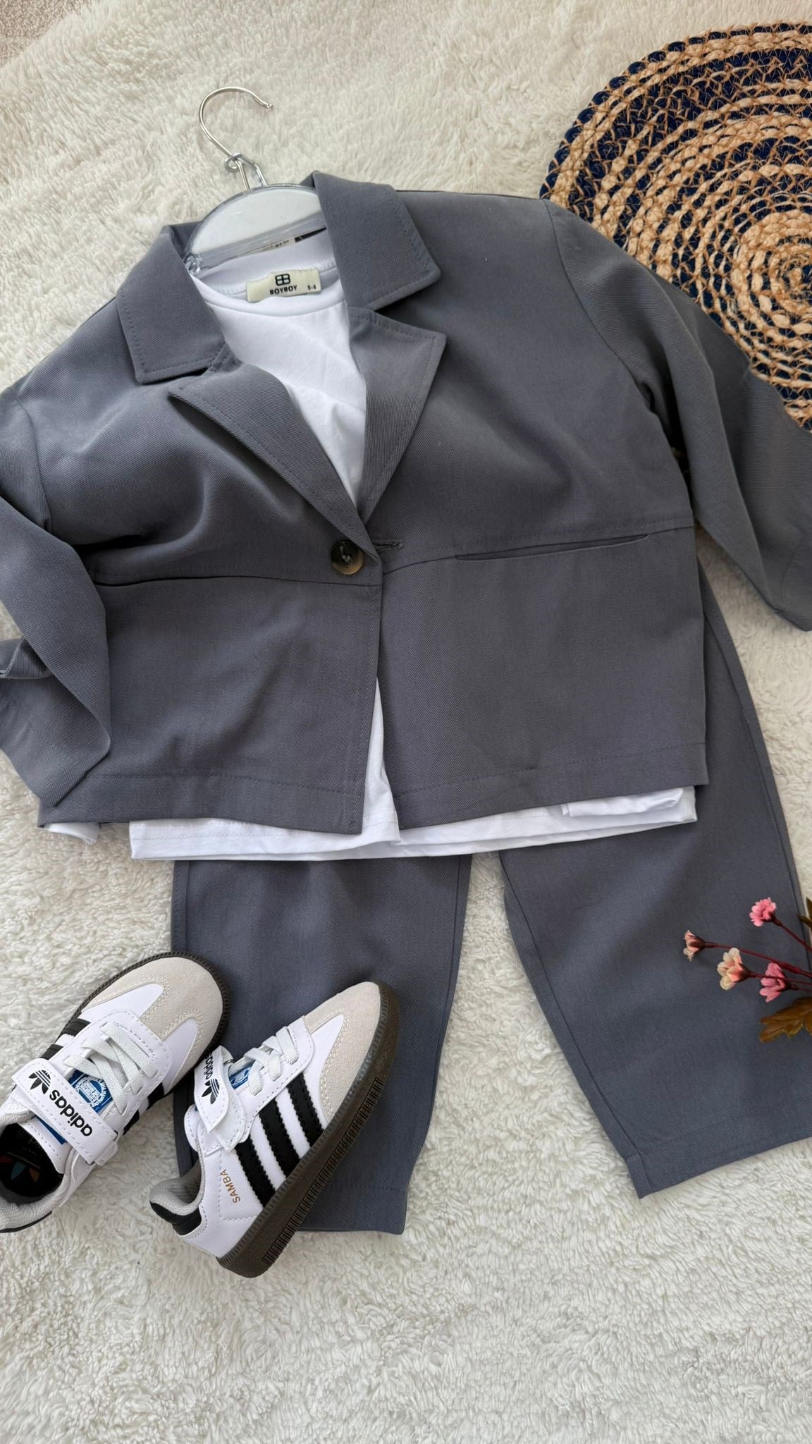 Tansel kumaş gri takım