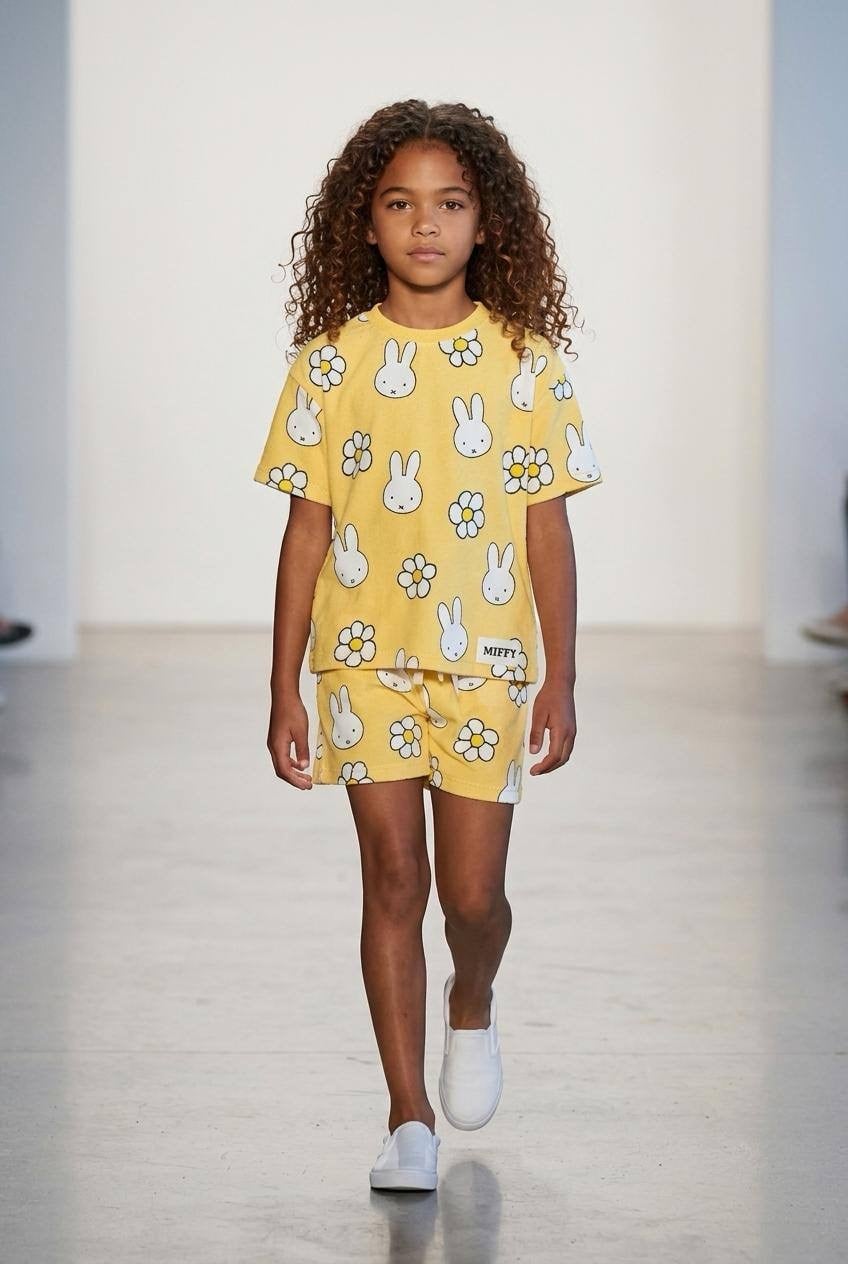 Tavşan baskılı kız çocuk takım