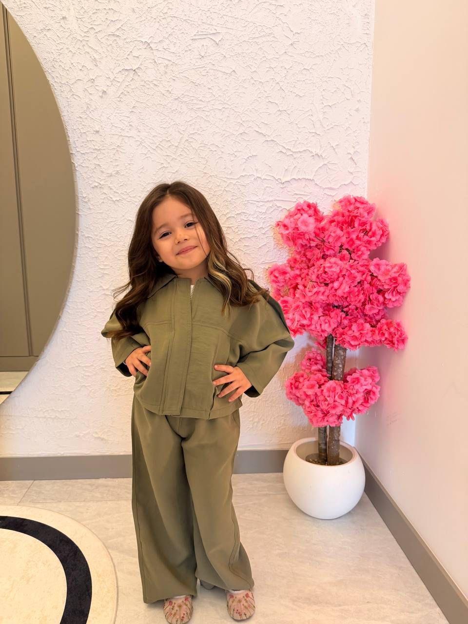 Unisex ceket pantolon yeşil takım