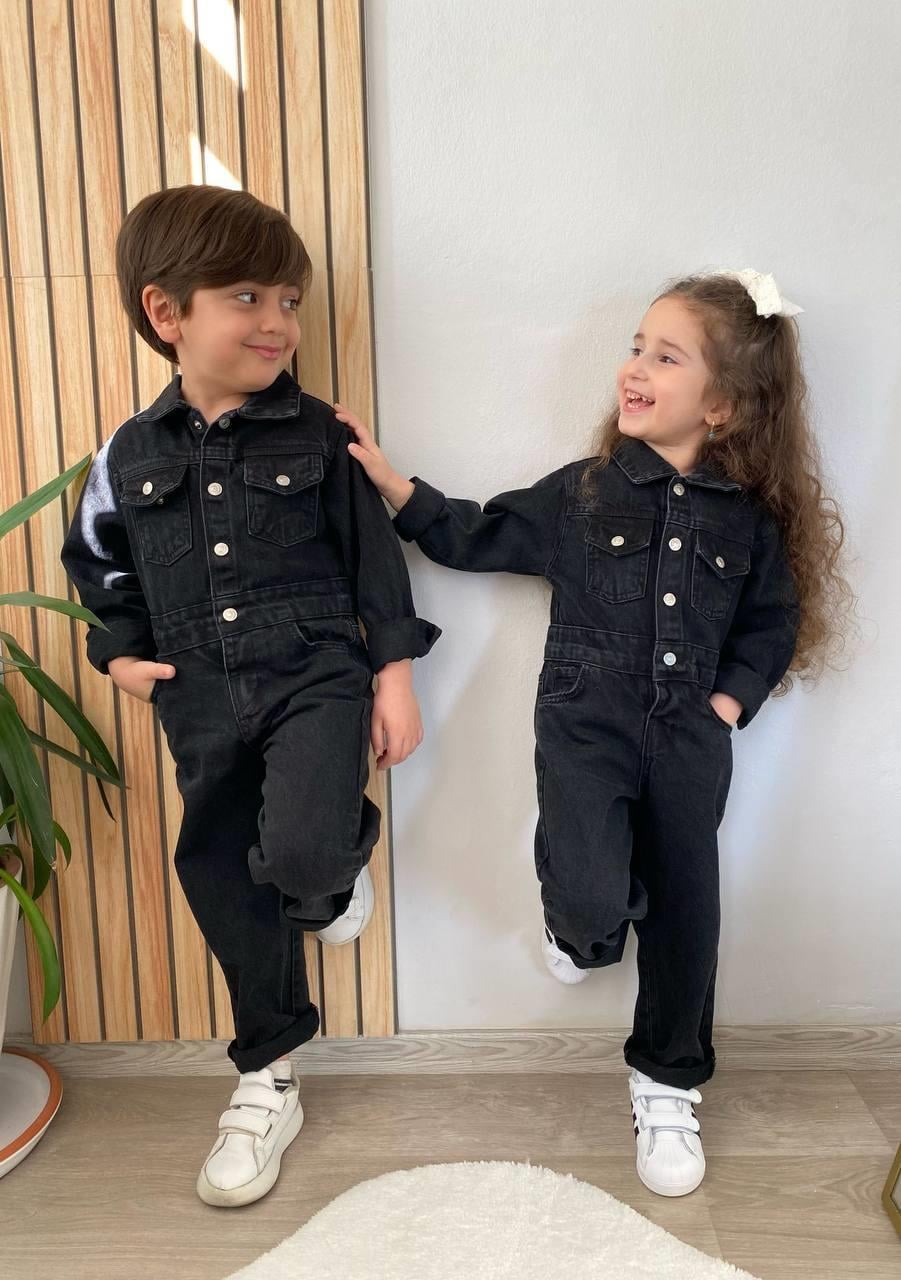 Ünisex denim salopet 