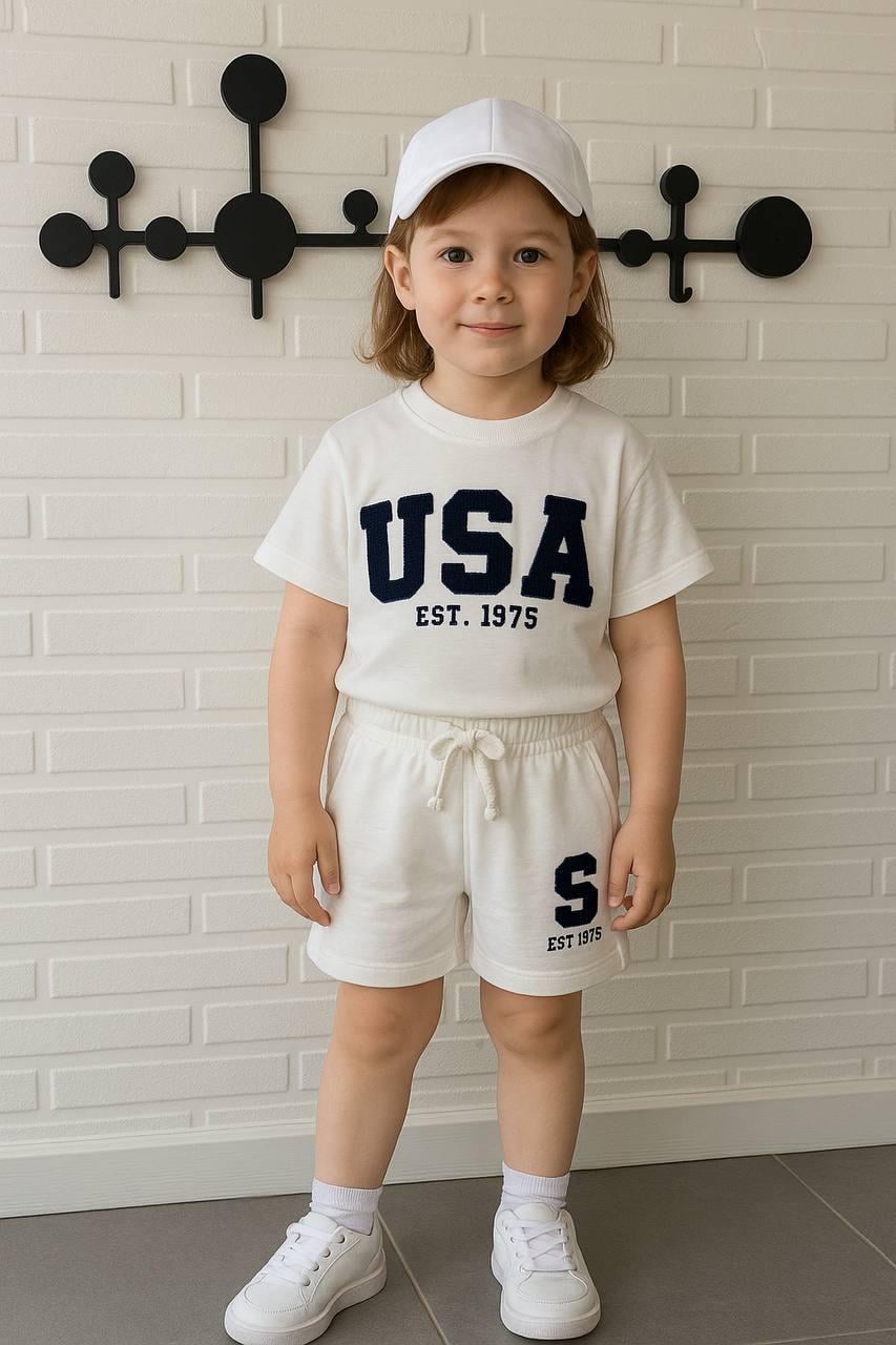 Unisex USA şort takım 