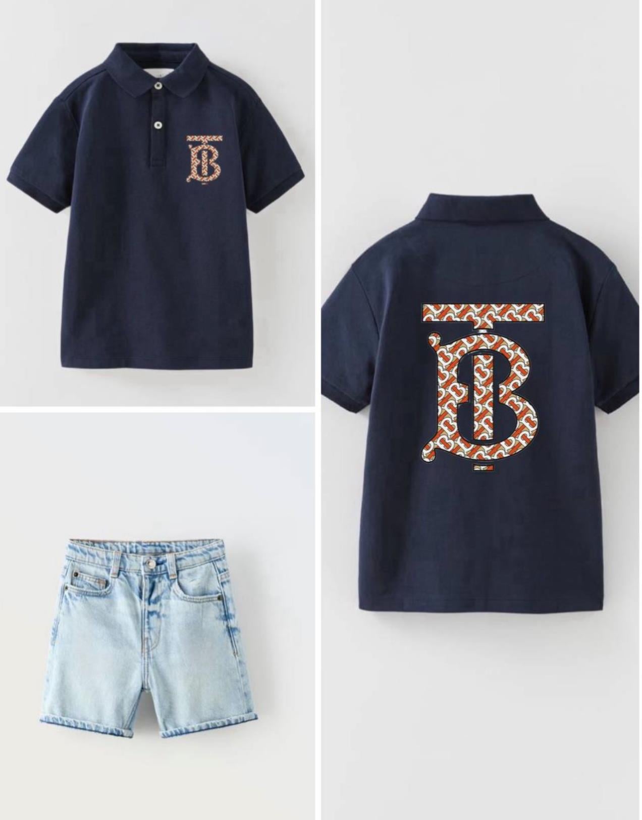 Yeni lacivert Polo yaka Burberry takım