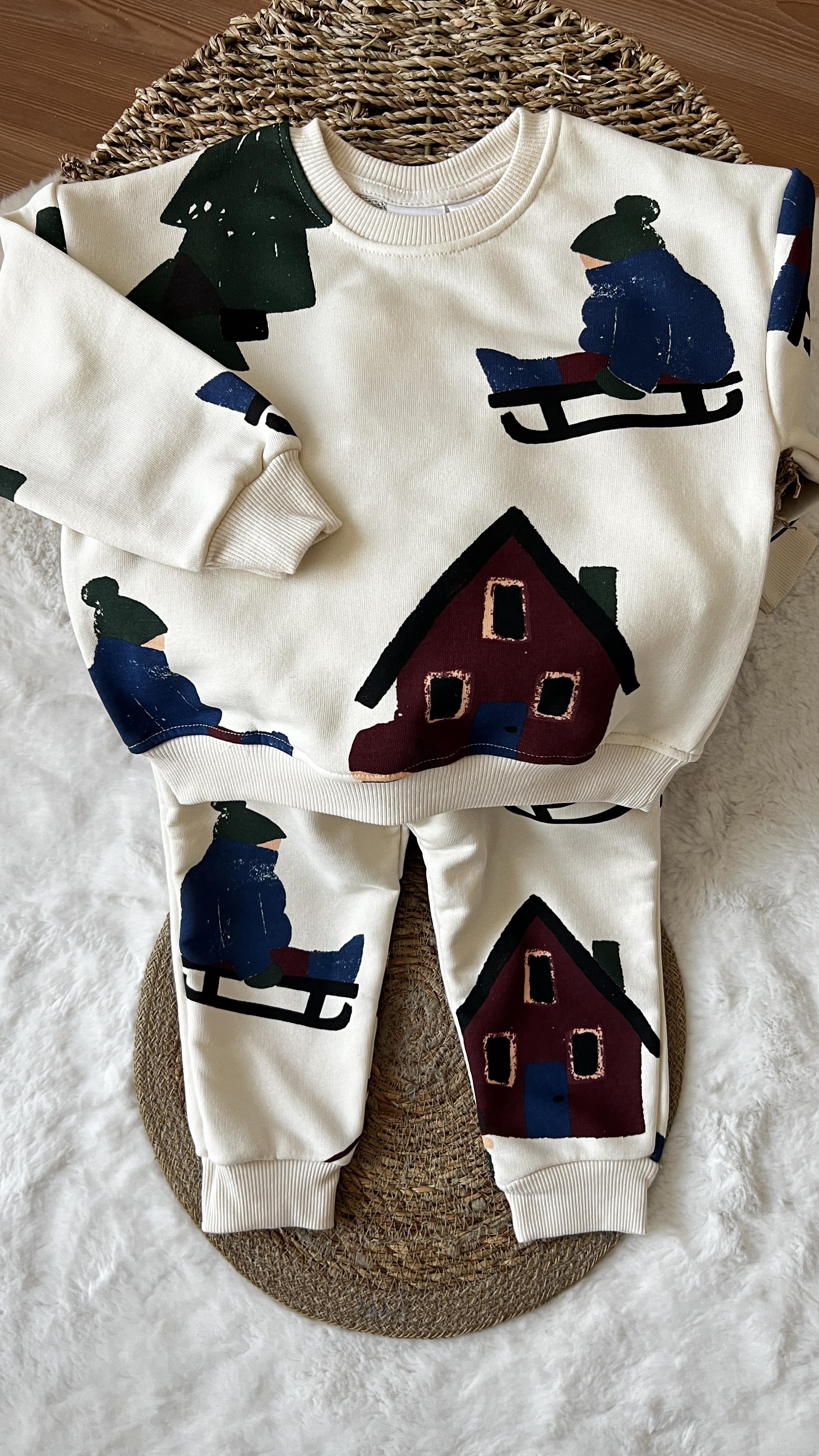 Yılbası temalı Baskılı   takım 