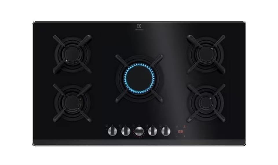 Electrolux KGG953753K Steppower Flamelight Verticalflame 90 Cm Siyah Cam Gazlı Ocak