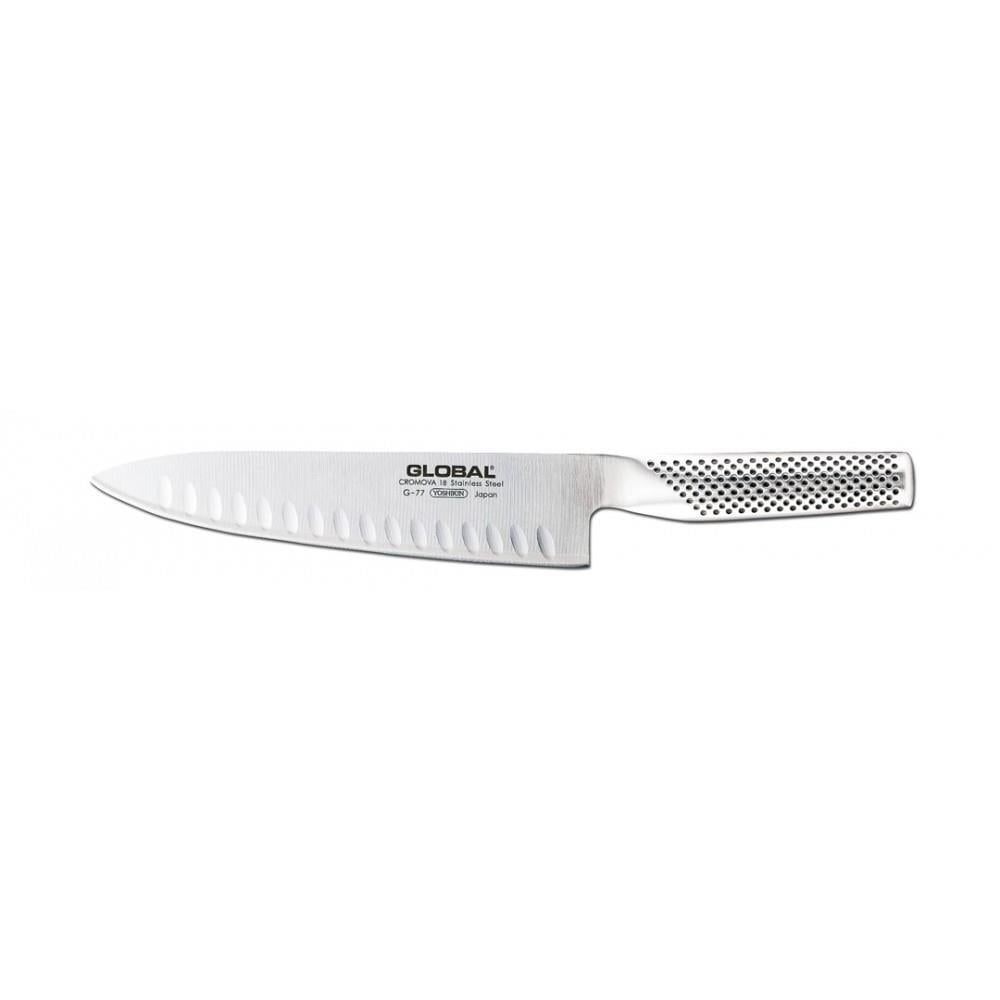 Global Japon Oluklu Şef Bıçağı G77 (YOSHİKİN) 20cm