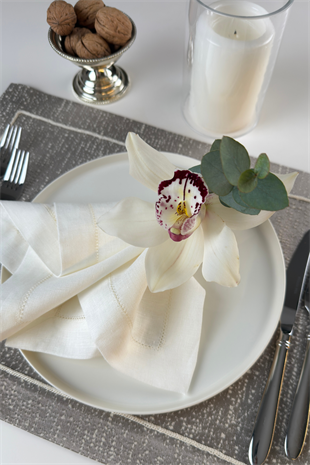 Pearl White Keten Peçete
