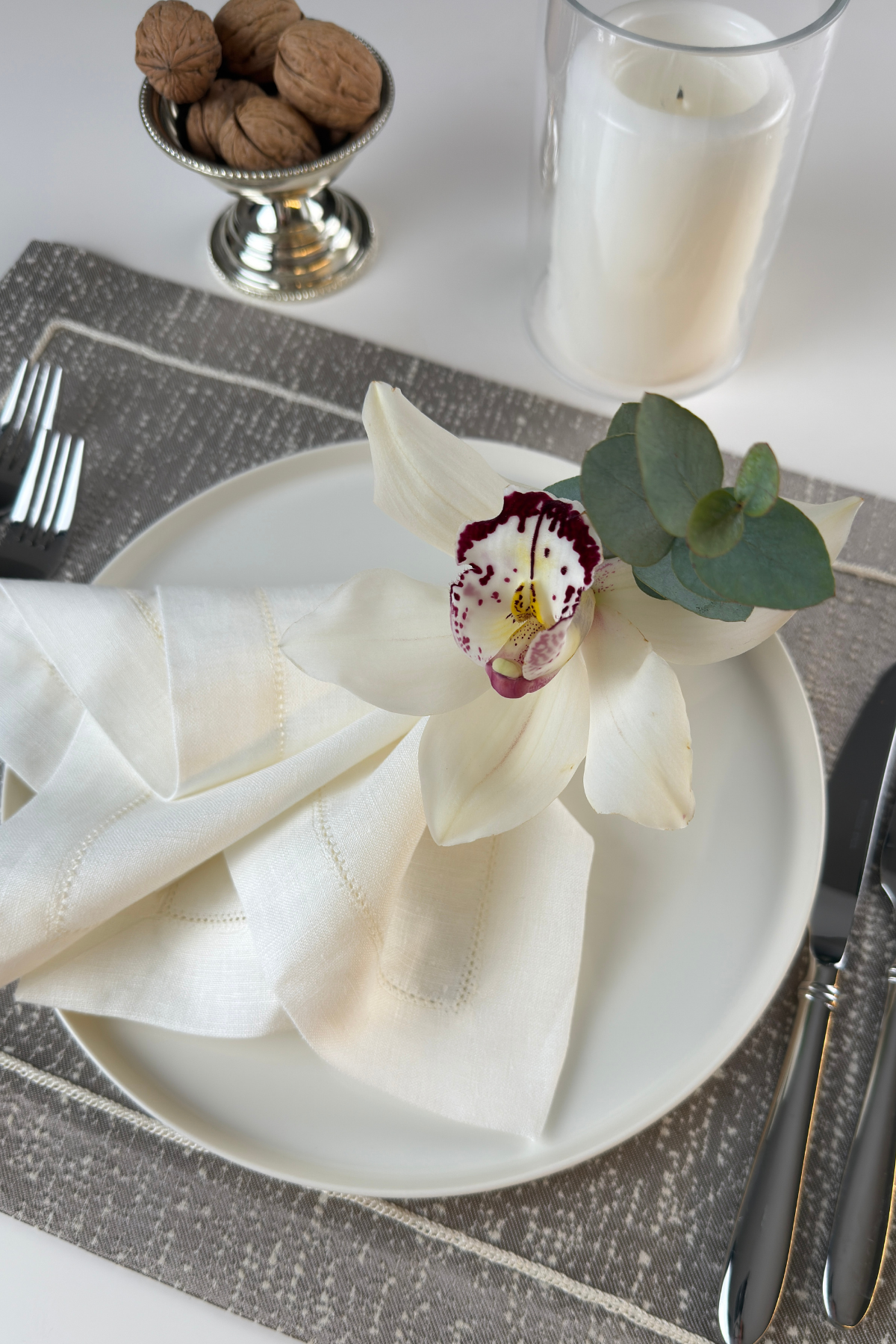 Pearl White Keten Peçete