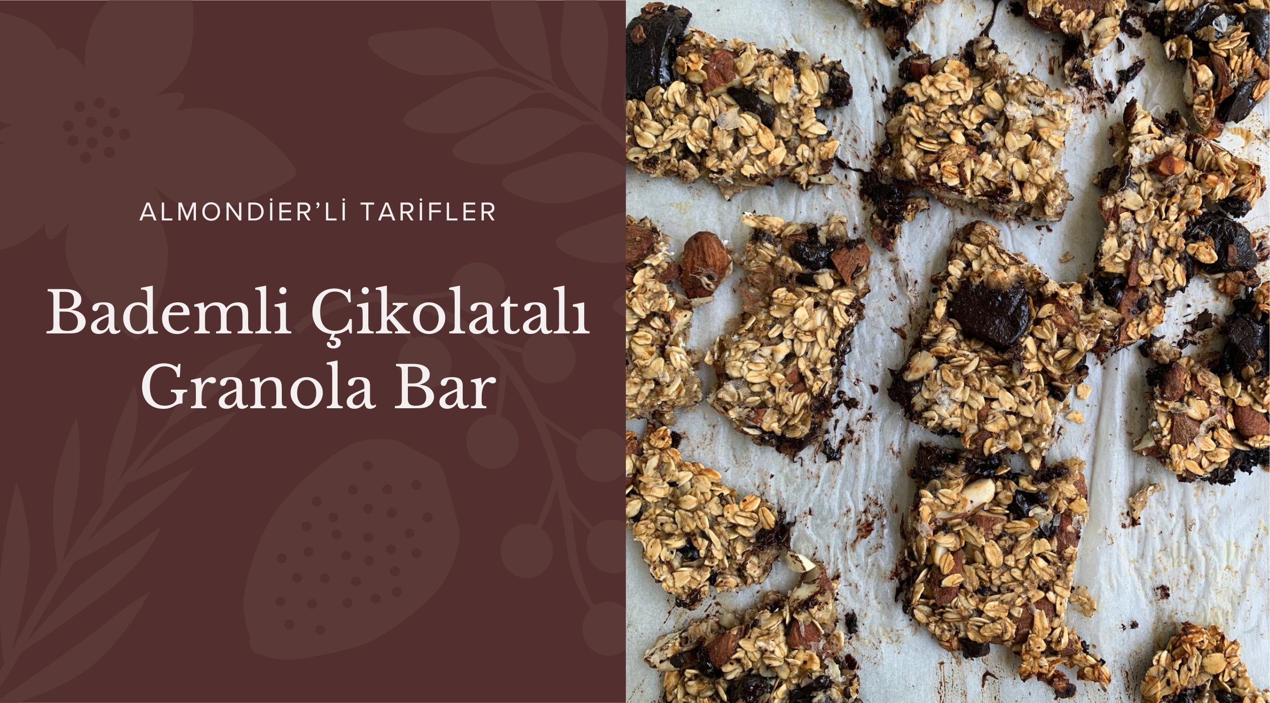 Bademli çikolatalı granola bar!