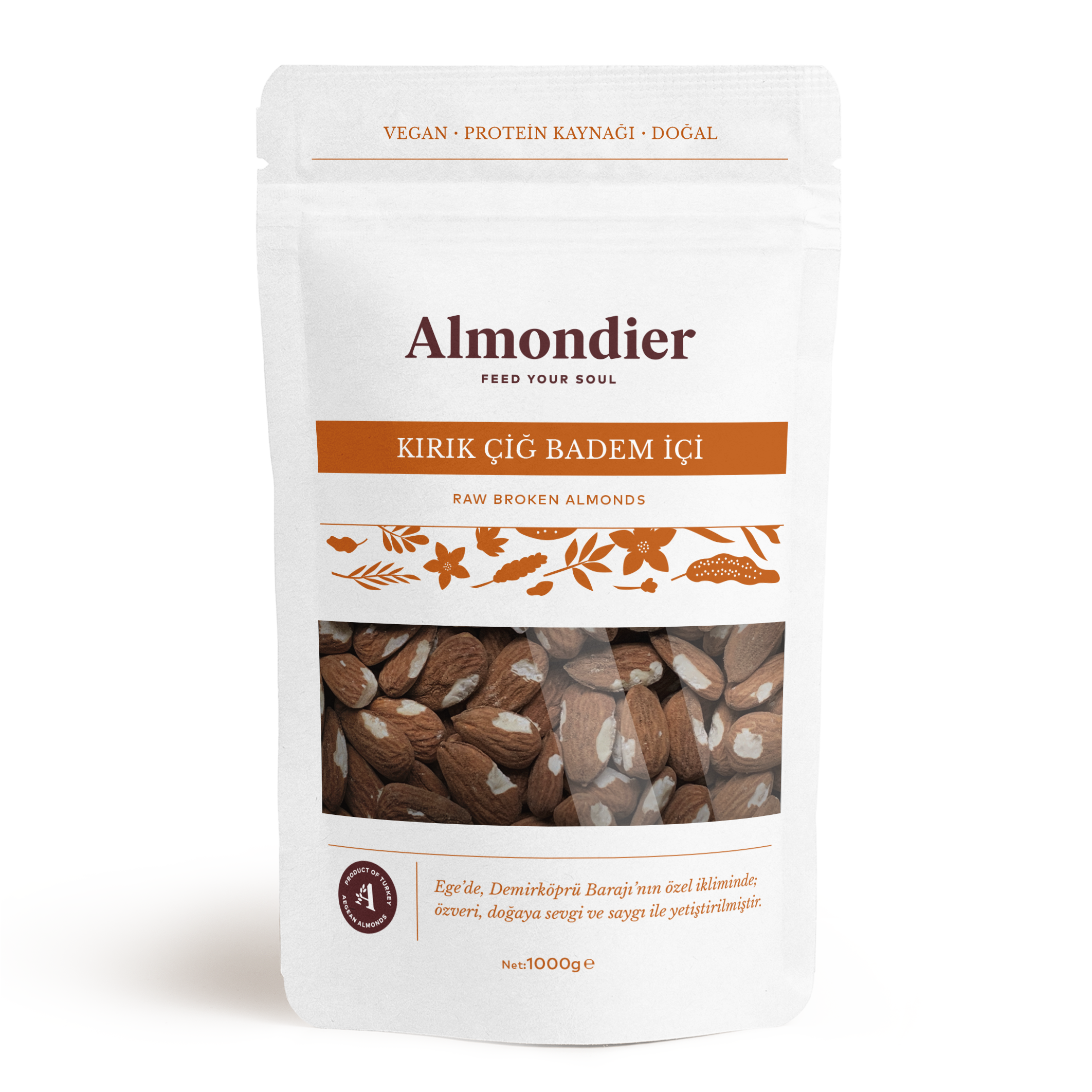 Almondier Kırık Çiğ Badem İç