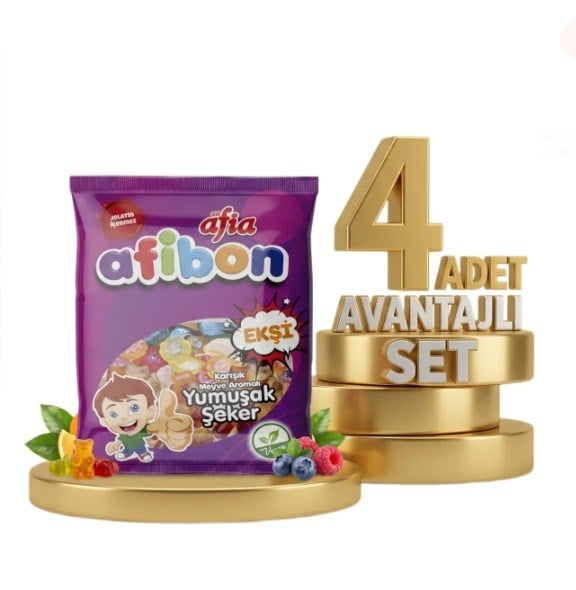 Afia Afibon Ekşi Karışık Meyveli Yumuşak Şeker 80 Gr 3 Alana 1 Bedava