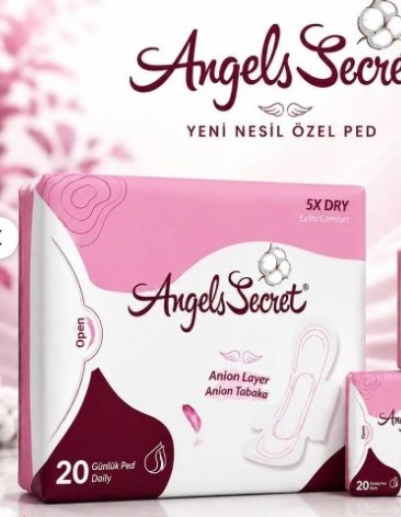Angels secret Günlük Ultra İnce pamuksu Anyonlu Hijyenik Ped