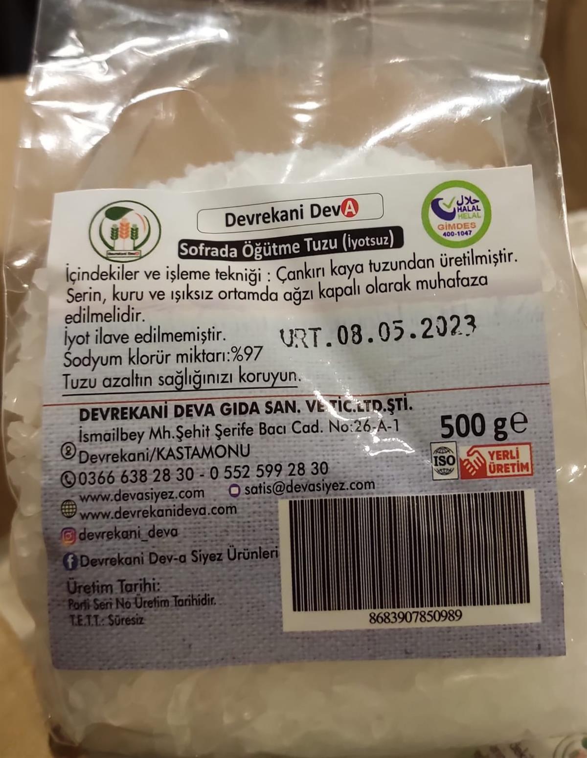 Devrekani Doğal Çankırı Kaya Tuzu Granül 500gr