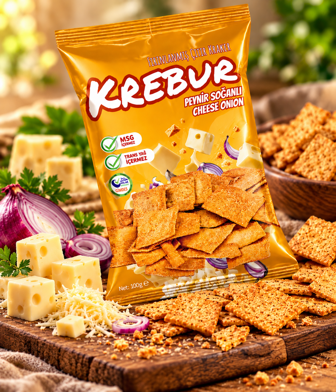 Krebur Peynir Soğanlı Kraker 100gr