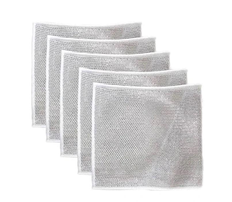 Mikrobiyel Çift Katlı Telli Bulaşık Yıkama Bezi 5li Set