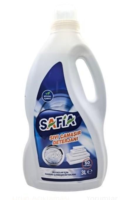 Safia Bitkisel Sıvı Çamaşır Makine Deterjanı Beyazlar 3 Lt
