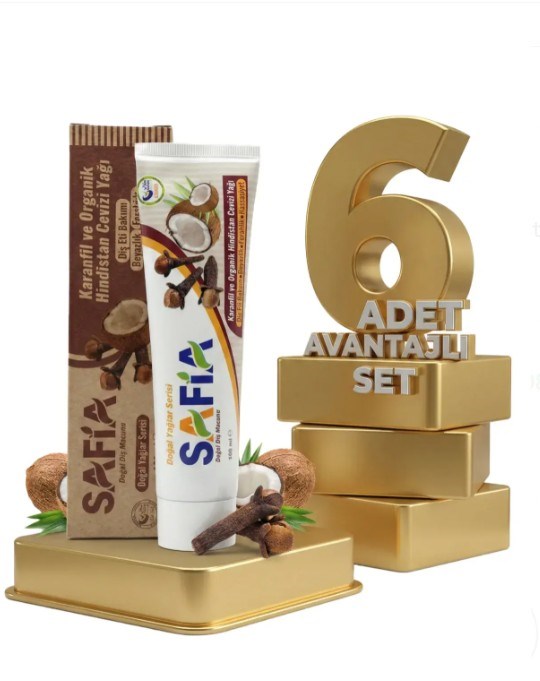 Safia Karanfil ve Hindistan Cevizli Organik Diş Macunu 6x100 Ml