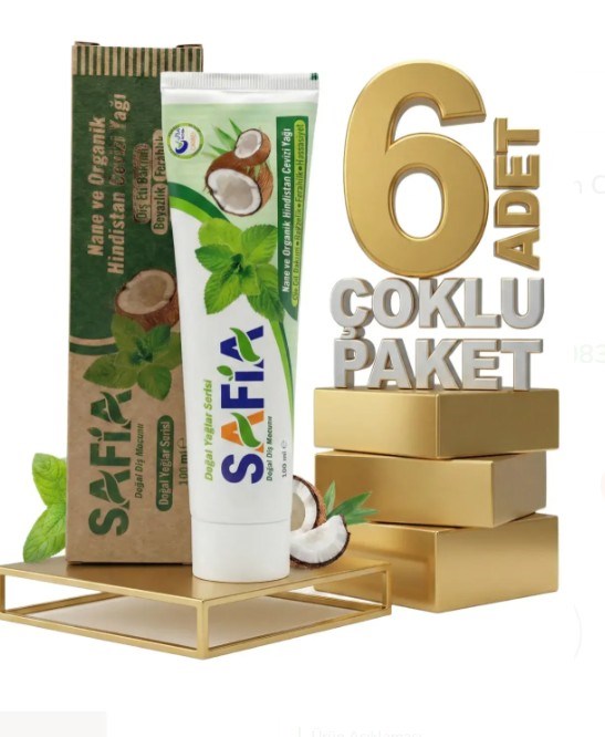 Safia Nane ve Hindistan Cevizli Organik Diş Macunu 6x100 Ml