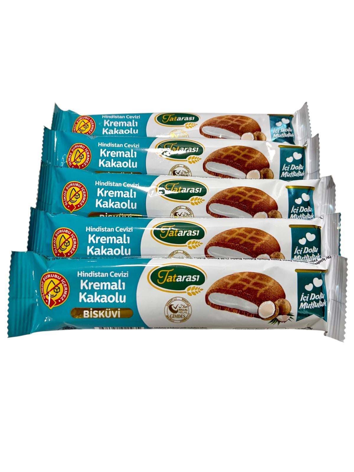 TATARASI HİNDİSTAN CEVİZİ KREMALI KAKAOLU BİSKÜVİ 40 GR * 5li Set