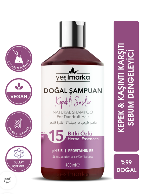 Yeşilmarka Doğal Şampuan - Kepekli Saçlar İçin 400ml
