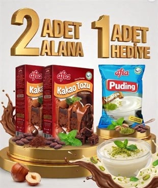 2 Adet Afia Kakao Tozu 2x50 Gr Alana 1 Adet Afia Vanilyalı Puding 115 Gr Hediye