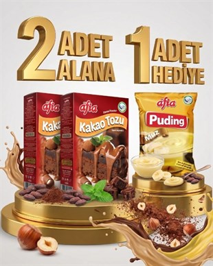 2 Adet Afia Kakao Tozu 2x50 Gr Alana 1 Adet Afia Muzlu Puding 115 Gr Hediye