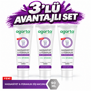 Agarta Doğal Hassasiyet Ve Ferahlık Diş Macunu 90 Ml 3lü Set