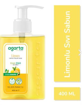 Agarta Doğal Krem Etkili Sıvı Sabun Limon 400 ml