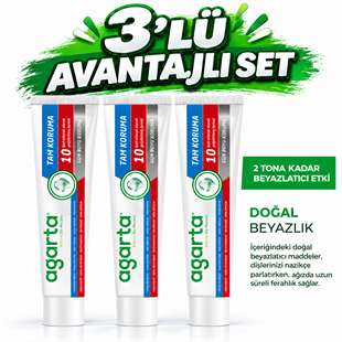 Agarta  Doğal Tam Koruma 10 Etki Diş Macunu 75 Ml 3lü Set