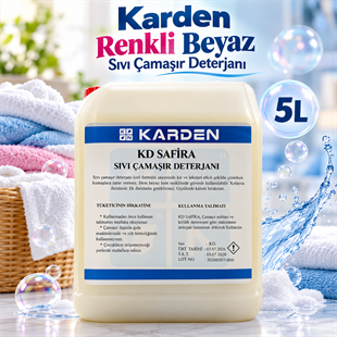 Karden Renkli ve Beyaz Sıvı Çamaşır Deterjanı 5 Litre