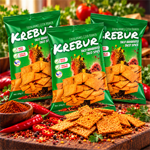 Krebur Tako Baharatlı Kraker 100gr*3lü Set
