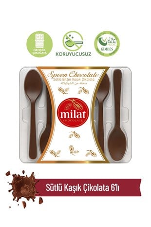 Milat Spoon Chocolate 6'Li Kaşık Çikolata 48 g