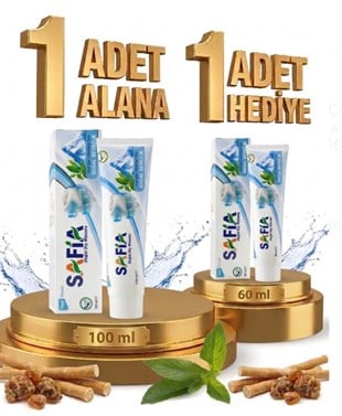 Safia Diş Macunu Yeşil Çay ve Himalaya Tuzu 100 ml Alana Safia Diş Macunu Yeşil Çay ve Himalaya Tuzu 60 ml Hediye