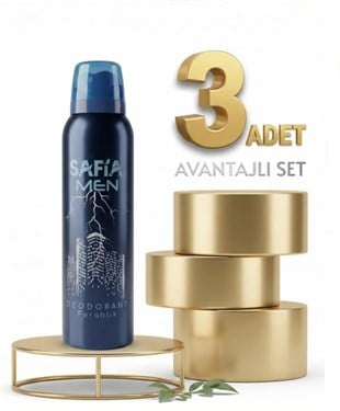 Safia Doğal Erkek Deodorant Ferahlık 3x150 Ml