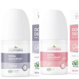 Yeşilmarka Doğal Deodorant – Kokusuz & Gül 50ml*2li Set