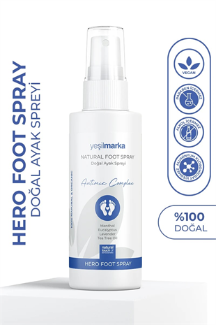 Yeşilmarka Hero Ayak Spreyi - Ayak Koku Giderici ve Önleyici 100ml
