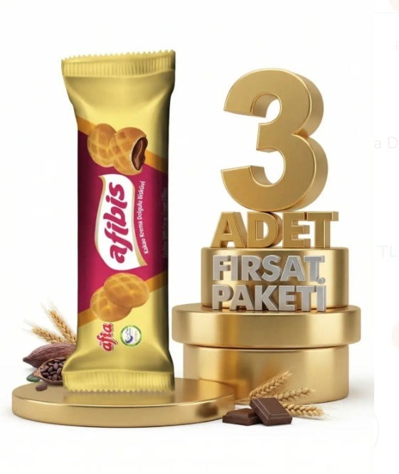 Afia Afibis Kakao Krema Dolgulu Bisküvi 3x75 Gr