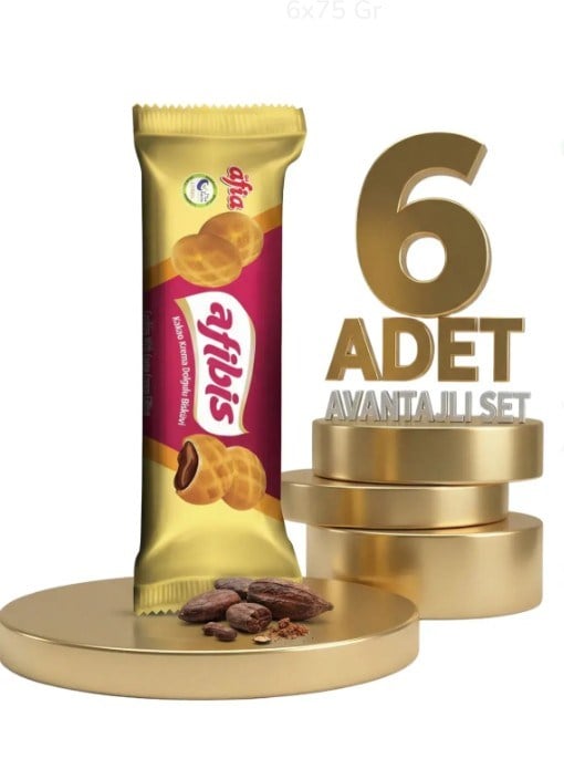 Afia Afibis Kakao Krema Dolgulu Bisküvi 6x75 Gr