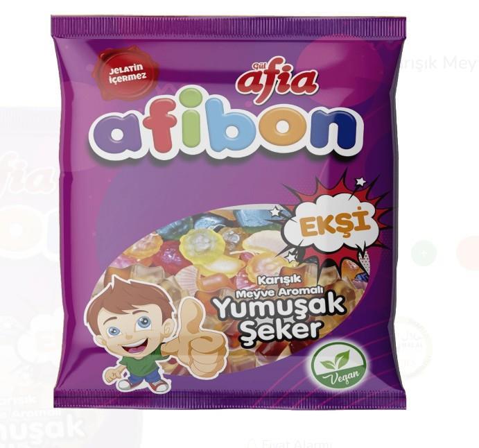 Afia Afibon Ekşi Karışık Meyveli Yumuşak Şeker 80 Gr* 2 Adet