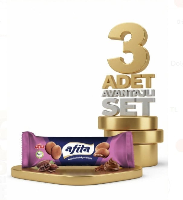 Afia Afita Kakao Krema Dolgulu Bisküvi 3x75 Gr