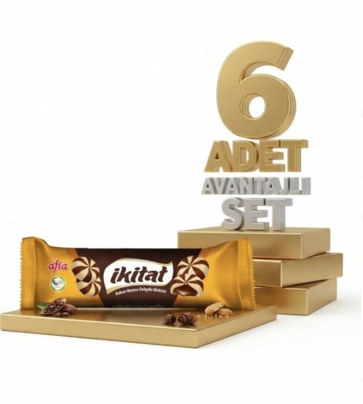 Afia İkitat Kakao Krema Dolgulu Bisküvi 6x75 Gr