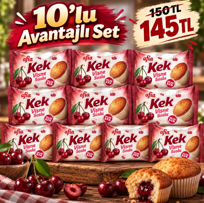 Afia Vişne Soslu Islak Kek 35 Gr 10lu Set