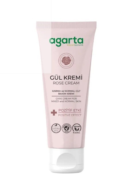 Agarta Doğal Yüz Ve El Nemlendirici Gül Aromalı Cilt Bakım Kremi 75 ml