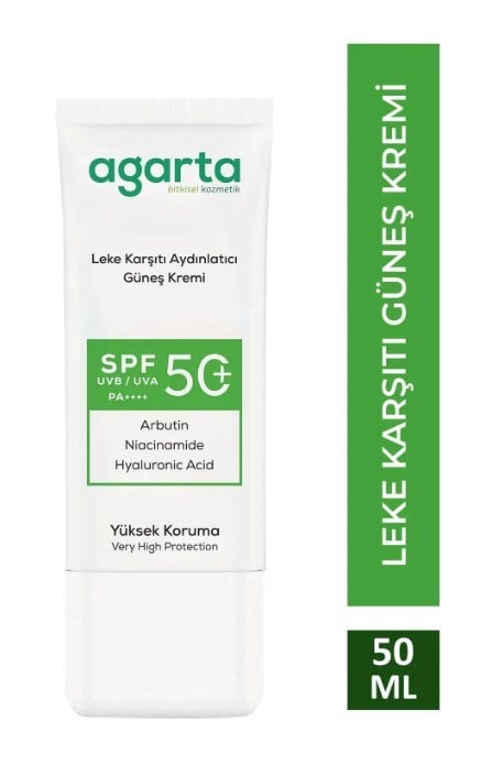 Agarta Leke Karşıtı Aydınlatıcı 50 Ml Spf+50 Yüz Güneş Kremi